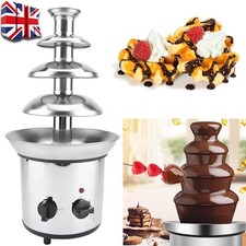 4 Tier Electric Chocolate Fondue Fountain Machine For Parties Stainless Steel