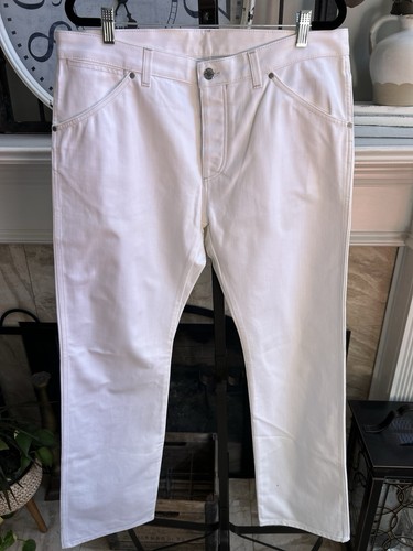 LOUIS VUITTON men's peek a boo Fluer white straight leg jeans EU 46 / US 36 x 33