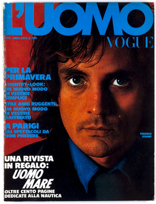 Terence Stamp ANDY WARHOL Tom Baker L'UOMO VOGUE May 1972 Alan