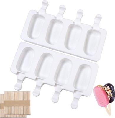 Silikon Eis am Stiel Formen, BPA-frei, Weiß-2 Stück, Eiscremeform
