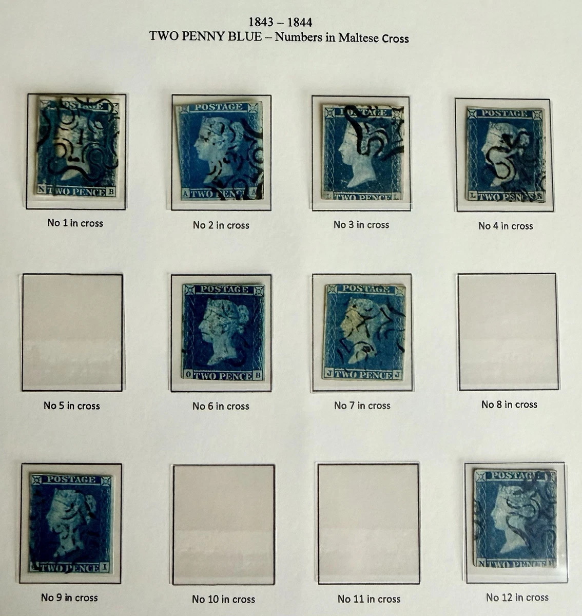 Two Penny Blue in Great Britain Victoria Line-Engraved Stamps for