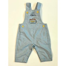 Disney Baby Toy Story Buzz Lightyear Chambray Overalls 3/6M - Outta This World