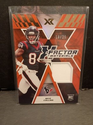 2021 Panini XR - X-Factor Materials Nico Collins #XFM-NCO Orange /25 (MEM, RC)