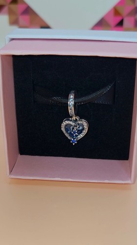 Pandora Celestial Shooting Star Heart Double Dangle Charm 792356C01 W/ Box D64