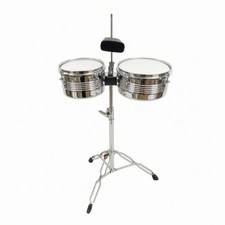 Timbale Set with Cowbell Adjustable Height Latin Percussion Set Heavy-Duty