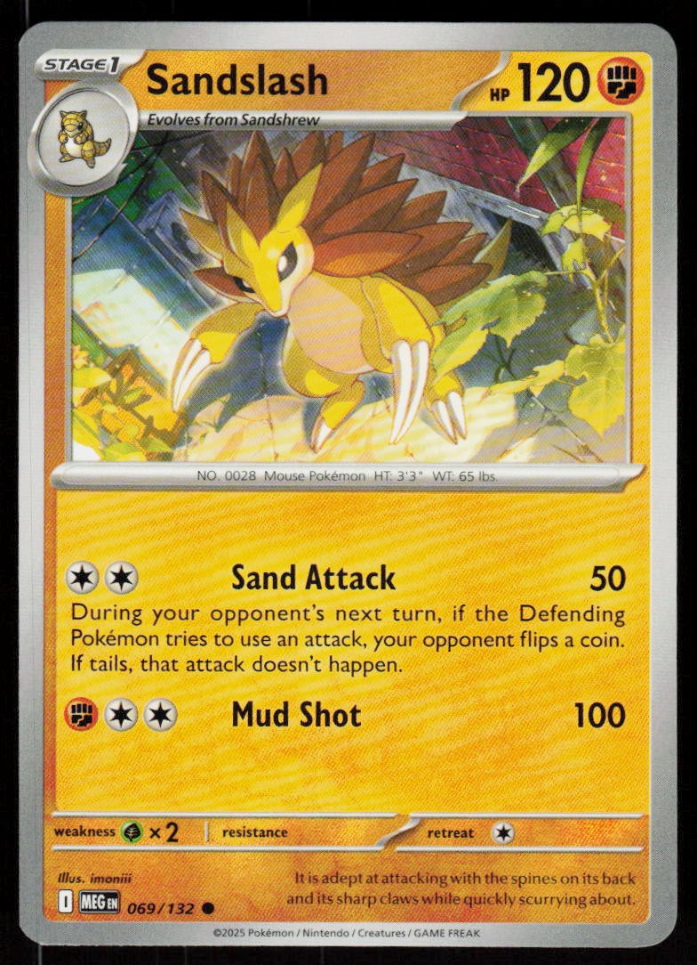 Sandslash 069/132 Common Mega Evolution Pokemon Near Mint
