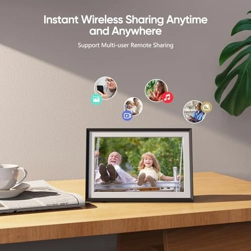 Цифровая фоторамка ARZOPA 10,1 дюйма Wifi 32 Гб хранилище P101W - черная - Изображение 4 из 4