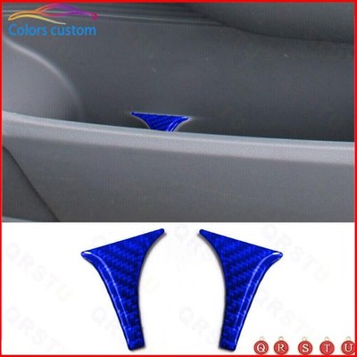 2X For Honda Odyssey 05-10 Blue Carbon Fiber Door Compartment Accent Cover Trim