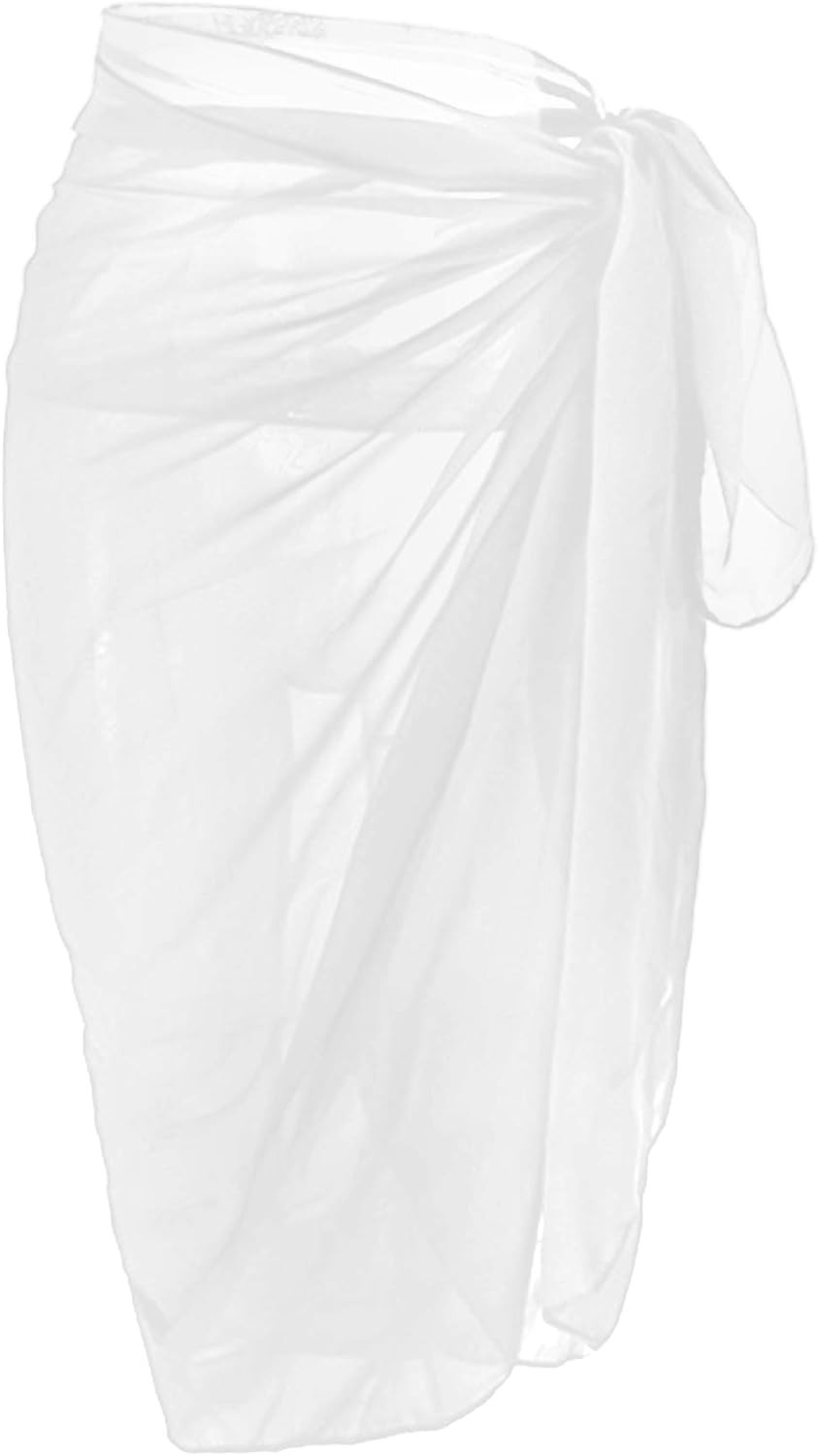 Beach Sarongs Wrap for Women - Long Beachwear Bikini Cover Up Chiffon Swimsuit