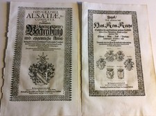 2 Titelblätter Topographia Alsatiae Merian Kupferstiche um 1650 K/6