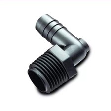 1/4" NPT x 1/4" Hose ID Black HDPE Elbow 62034