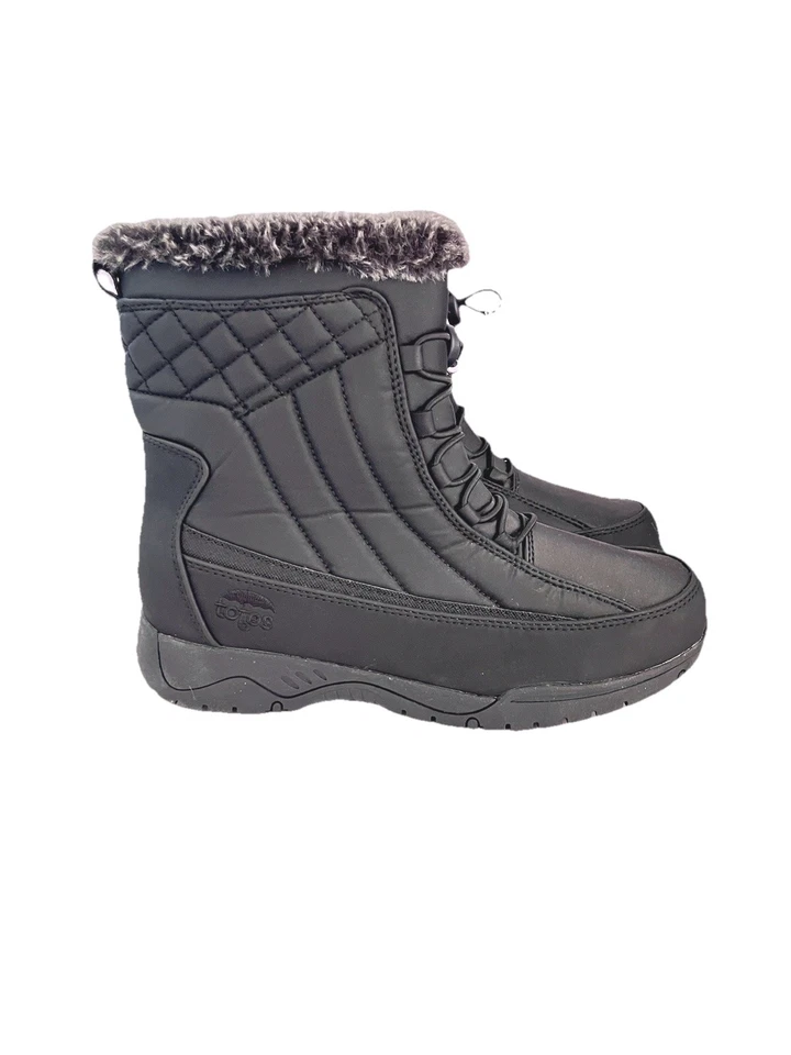 Botas Totes Eve para clima frío para mujer talla 9M forro de piel sintética cordón con cremallera Foto 2 de 4