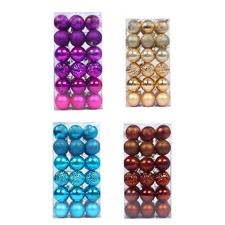 Christmas Ball Ornaments 36 Pcs Christmas Tree Decorations Set 2.4" Plain Color