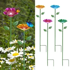 4-Pack Bee Watering Stations, 25 Inch Iron Bee Bath for Garden [4 Colors]
