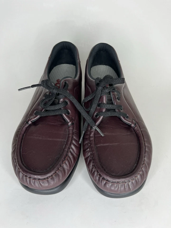 Zapatos cómodos SAS Tripad para mujer talla 10W borgoña con cordones Oxford puntera sin usar, en caja EE. UU. Foto 4 de 4