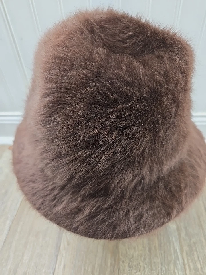 KANGOL дизайн винтажный ведро шляпа коричневый Angora смесь сделано в Англии - Изображение 4 из 4