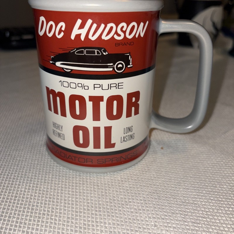 Disney Store Pixar Cars Doc Hudson 100% Pure Motor Oil Ceramic Coffee Mug Cup