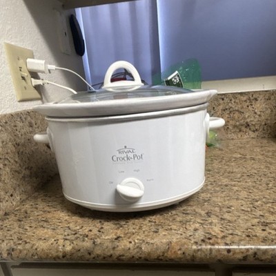 Rival Crock-Pot Slow Cooker 37401 White Ceramic Keep Warm Function 3 Settings