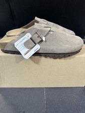 Birkenstock Boston Taupe Suede Leather Soft Footbed Unisex Clog Size L10 M9
