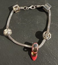 Truth PK925 Sterling Silver Charm Bracelet & 5 Charms All Signed PK925 Jewellery