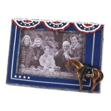 Trail of Painted Ponies Horse FALLEN HEROES Frame Red White Blue Photo Picture