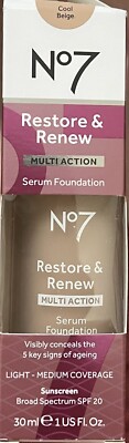 No7 Restore & Renew Multi Action Serum Foundation Cool Beige Liquid Foundation