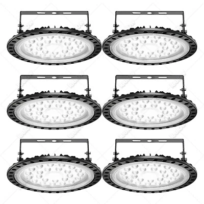 DEPMOG 6X 100W LED UFO Iluminación de nave Foco de techo Lámpara de taller Lámpara industrial