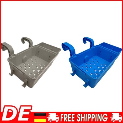 Poolside Hanging Storage Baskets with Cup Holders for Above Ground Pool (Grey)