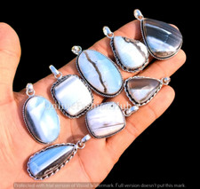 Buy Natural Blue Opal Gemstone 925 Sterling Silver Plated Pendant Lot Jewelry