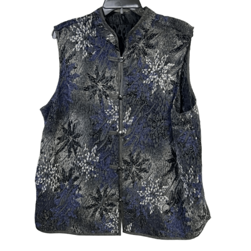 Gilet da donna multicolore senza marchio senza maniche spaccato collo reversibile L/XL - Foto 1 di 8