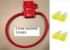 2 14 GAUGE ATC FUSE HOLDER With COVER 2 20 AMP FUSES IN-LINE 14 GA. USA
