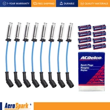 Professional Wireset + 8x AcDelco 41-110Iridium Spark Plug fit Chevy GMC V8 LS1