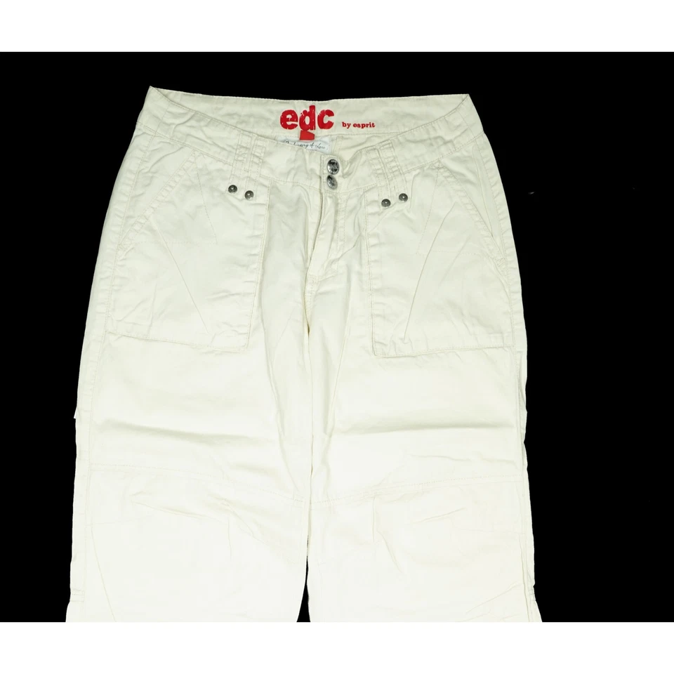 edc by ESPRIT Damen Jeans Hose Sommer Regular Turn Up 32 XXS W25 L32 beige dünn - Bild 2 von 4