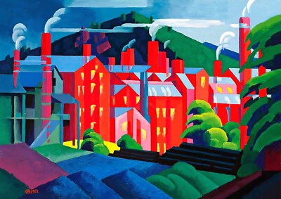 1455 - Jersey Silkmills by Oscar Bluemner - Giclée Fine Art Print