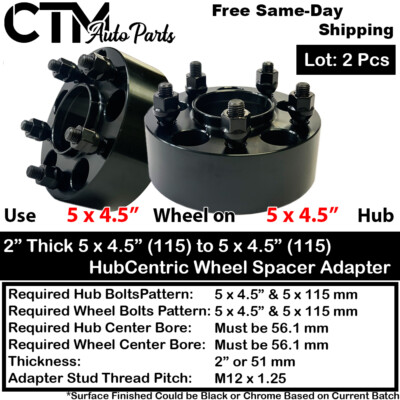 2x 2'' 5x4.5'' 56.1mm Bore Hubcentric Wheel Adapter Spacer Fit Subaru WRX/Outback