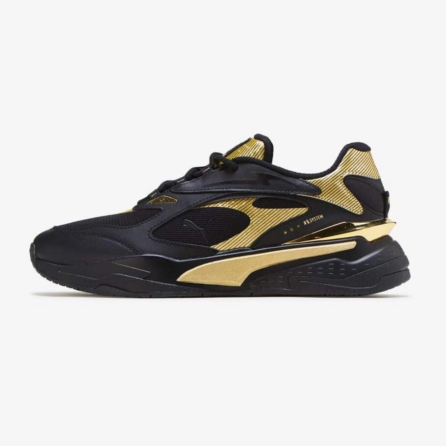 Puma RS Fast Metal Men s Size 11.5 Sneakers Running Shoes Black Trainers