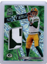 2020 Panini Spectra Football Green Prizm Relic #NE-JL Jordan Love No 34 of 35