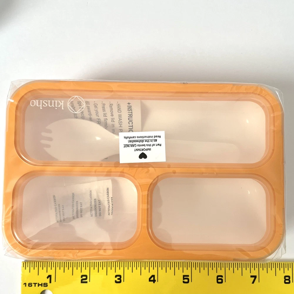Kinsho Bento Box Set of 2 Mini & 6 Compartment Leak Proof Lunch Snack Utensil