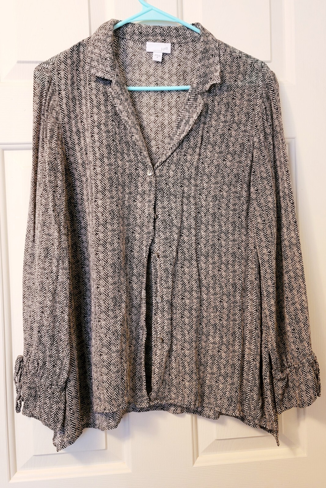JJill Chevron Button Down Size Medium!! - image 1