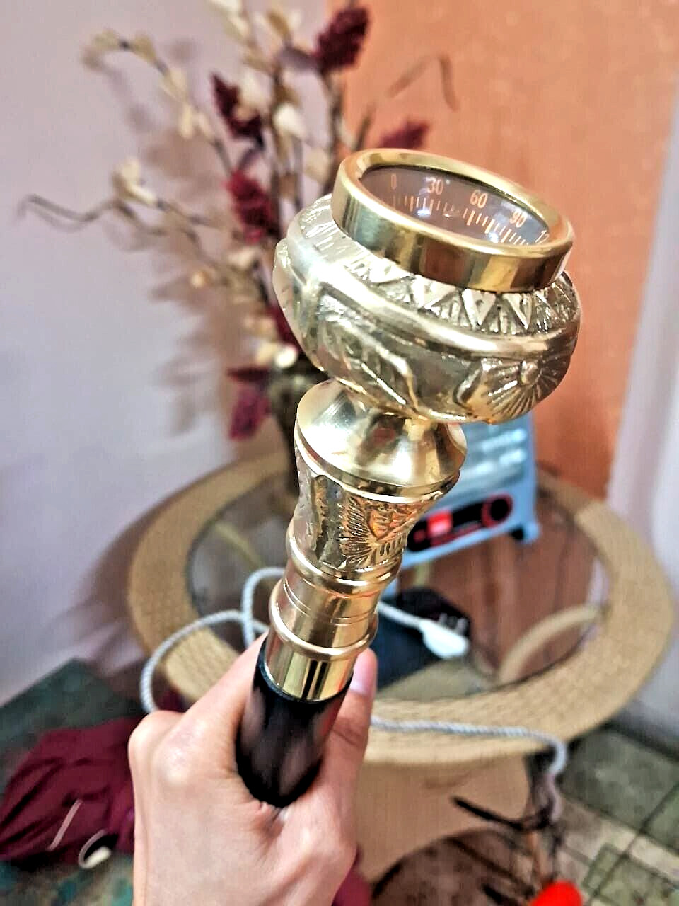 Solid Brass Compass Head Handle Only for Walking … - image 2