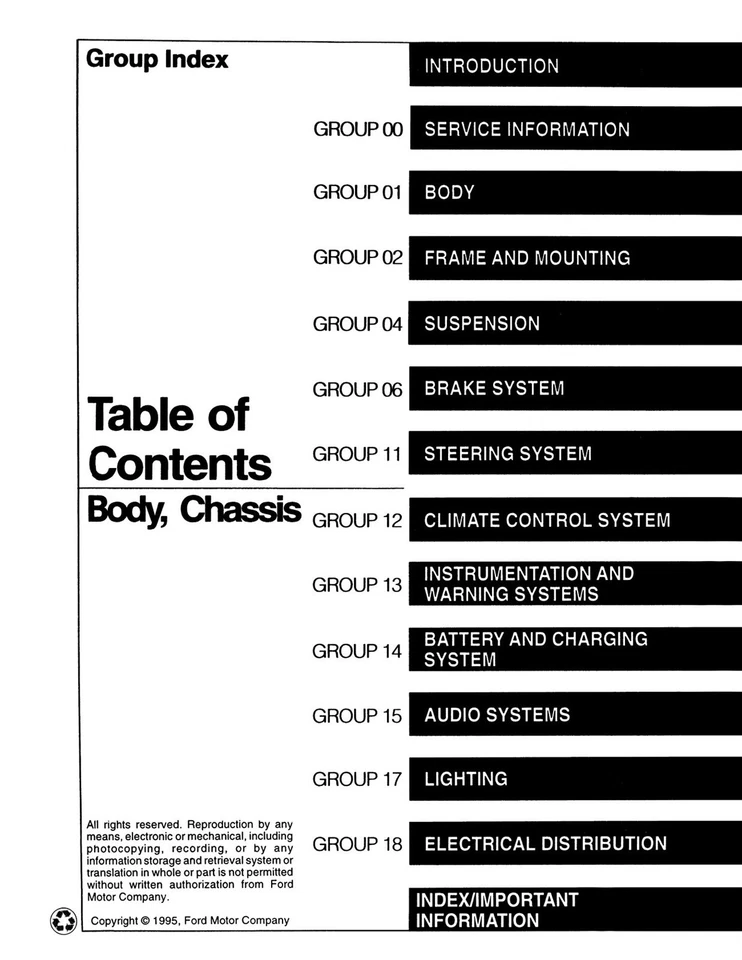Camión Ford F-150/F-250/F-350 1996, manual de servicio Bronco Foto 2 de 4