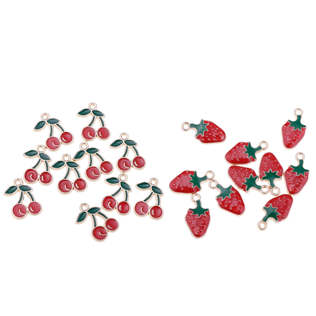 20Pcs Fruit Charm Pendant for Bracelet Necklace Jewelry Making Handmade