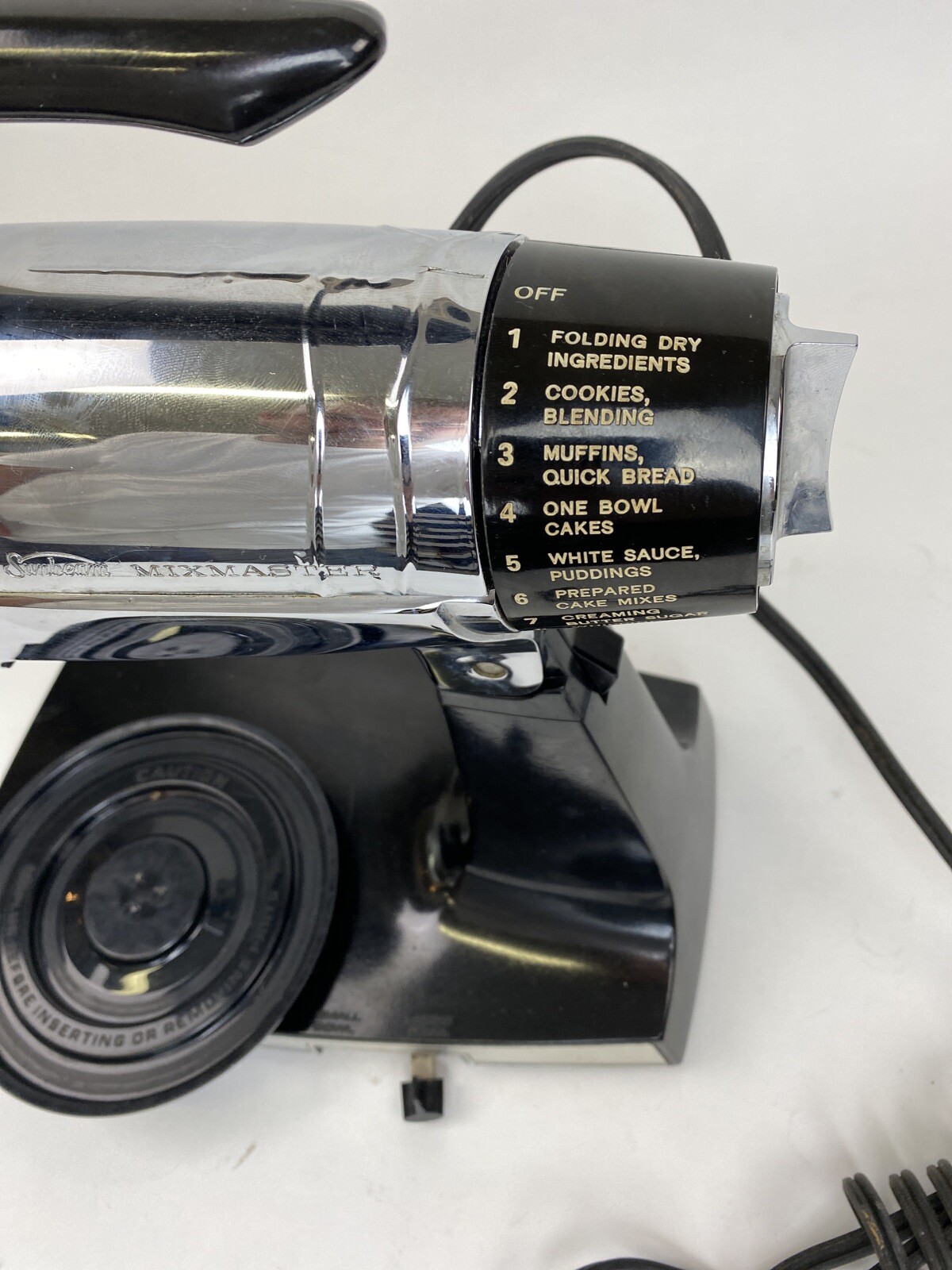 Vintage Sunbeam Mixmaster Parts/repair Motor Head 12 Speed Model Chrome