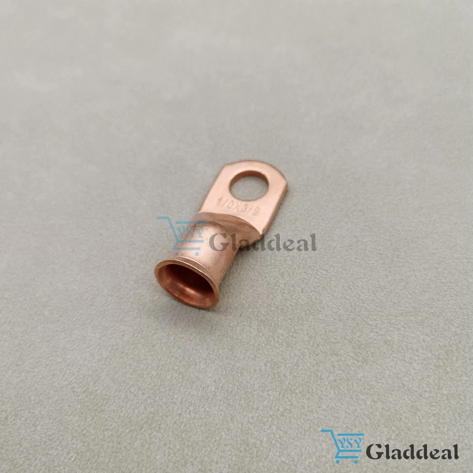 20PCS 1/0 AWG Gauge Copper Lugs W/ BLACK & RED Heat Shrink Ring Terminals Wire - Image 4 of 4