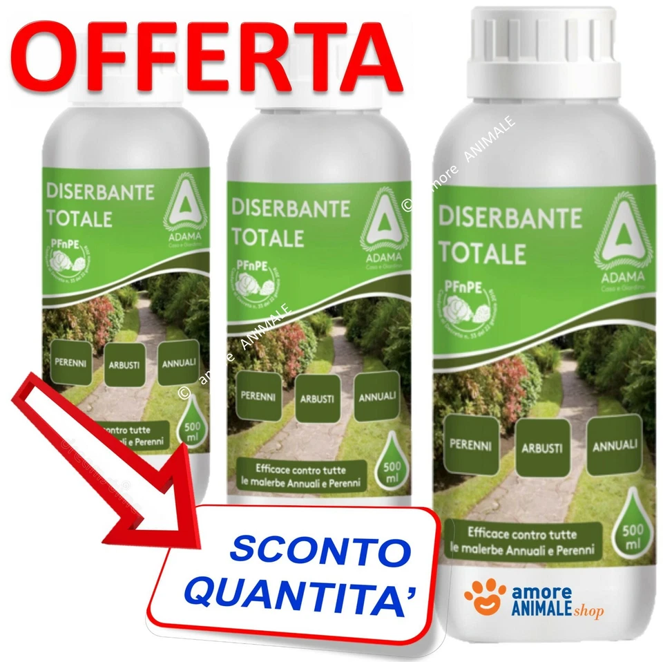 KOLLANT / ADAMA Adama Diserbante Totale 500 ml - Glifosate Erbicida Sistemico - SCONTO QUANTITA'