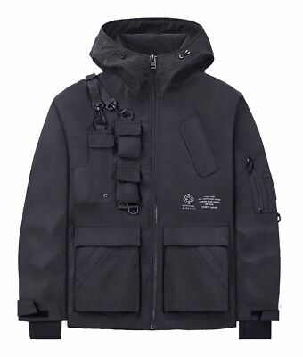 Niepce NX Matte Black Tactical Techwear Jacket Urban Streetwear Hooded Coat
