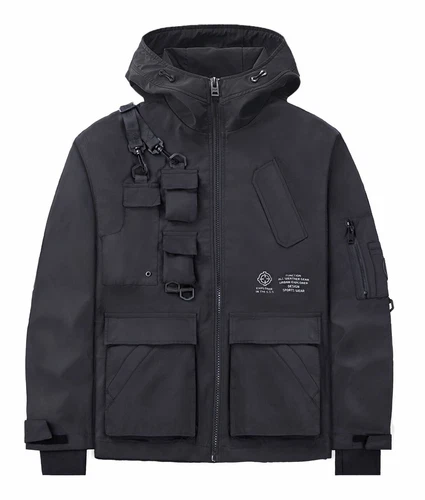 Niepce NX Matte Black Tactical Techwear Jacket Urban Streetwear Hooded Coat - product listing photo
