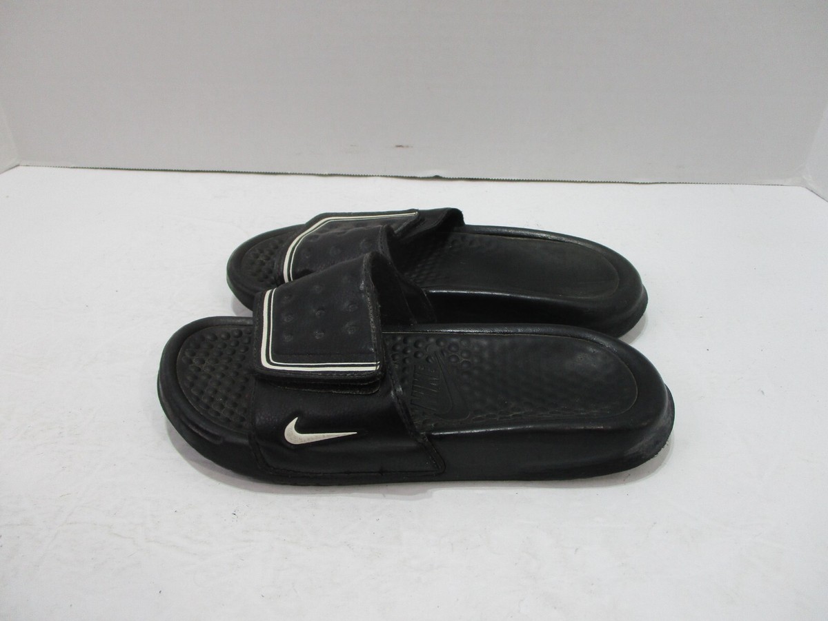 Nike Slides Shoes Boys 3Y 310593012 Black Flip Flops Open Toe Hook