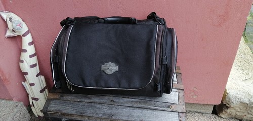 ORLETANOS Sacoche de Moto Fortuna Noire Compatible avec Harley Davidson Softail Heritage Fat Bob Low Rider Street Bob Breakout en Cuir véritable Sac de Voyage