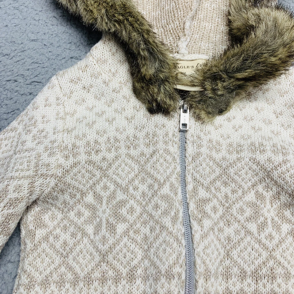 EL OJO DE ÁGUILA BRILLO MARRÓN SUÉTER PIEL CAPUCHA TALLA 4T COLOR Tostado/Marrón Brillo Foto 3 de 4